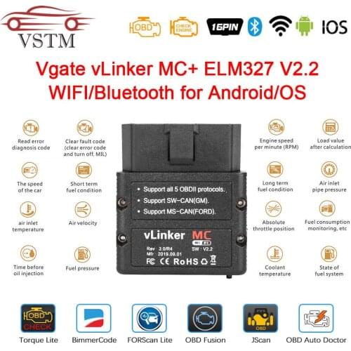 Calda Vgate iCar pro ELM327 Bluetooth 4.0/WIFI OBD2 Auto Diagnostica Scanner Per Android/IOS ELM 327 Software v2.1 Diagnostico-T