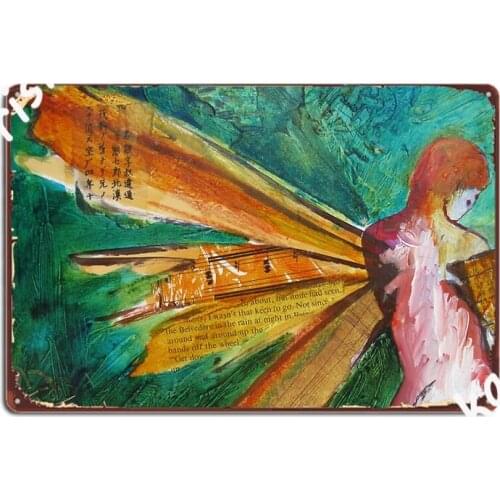 Elegant Painted Fairy With Expansive Wings Poster Metal Plaque Plaques Cinema Retro Club Home Tin Sign Poster