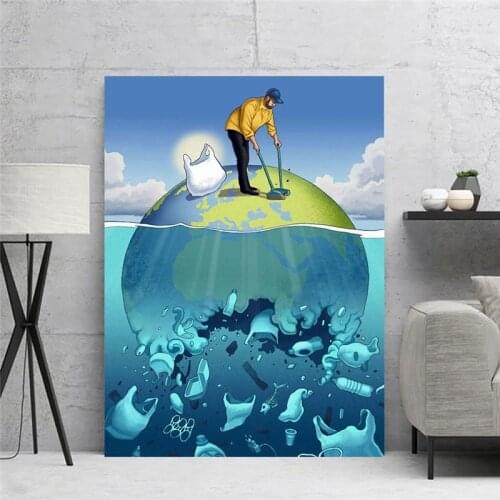 Clean The Earth Canvas Painting Wall Art HD Printing Clean Blue Sea Poster Modern Home Decorative Living Room Modular Pictures