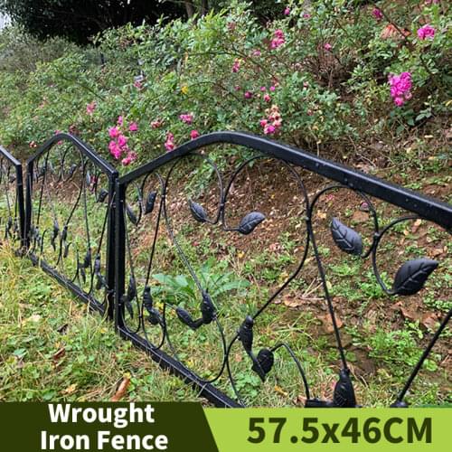 Wrought Iron Garden Trellis Backyard Ironwork Fencing Outdoor Lawn Decorations Guardrail Ground Insertion Artificial Fences