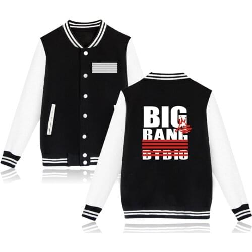KPOP BIGBANG Baseball Jacket Coat Autumn Winter Jacket Casual Plus Size Sweatshirt harajuku streetwear Hoodies veste femme