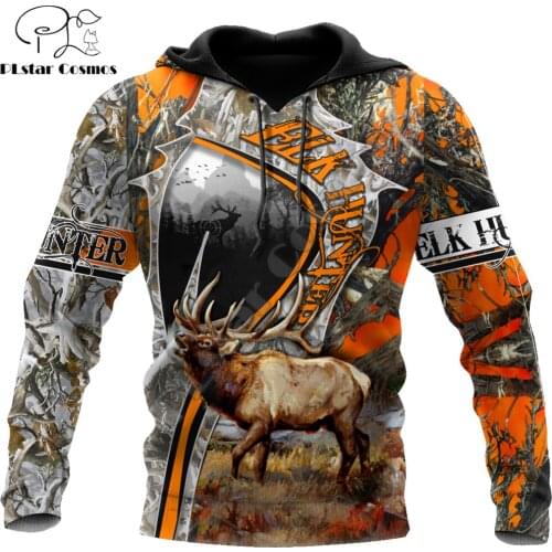 Beautiful Elk Hunting 3D Printed Hoodie Animal Men Sweatshirt Unisex Streetwear Zip Pullover Casual Jacket Tracksuits KJ0253