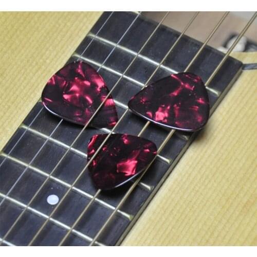 Lots of 100pcs New Heavy 0.96mm Blank Guitar Picks Plectrums Celluloid Pearl Red