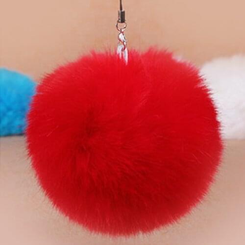 Fashion Faux Rabbit Fur Ball Pom Pom Keychain For Women Bag Car Charm Key Ring Trinket Female Wedding Jewelry Gift Souvenirs