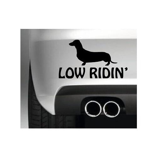 LOW RIDIN DACHSHUND CAR BUMPER STICKER FUNNY DRIFT JDM 4X4 WALL ART VINYL