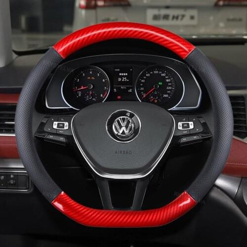 New D Shape Steering Wheel Cover for VW Golf 7 Polo 2014-2019 Scirocco Jetta 6 2017-2019 Santana 2016-2018 Auto Accesorioss
