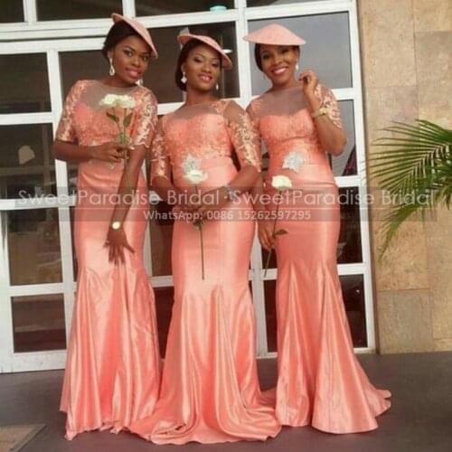 2020 Mermaid One Shoulder Mermaid Bridesmaid Dresses With Beads Women Sheath Long Wedding Party Dress Vestido De Fiesta De Boda