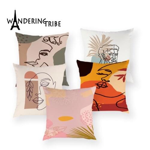 Abstraction Style Pillowcase Pillow Deep Sofa Pilow Case Five Senses Pattern Cushion Pillow Human Face Printing Home Kissenbezug