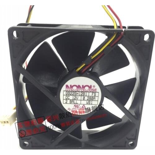 NONOISE G9225H12B1 Server Cooling Fan DC 12V 0.28A 92x92x25mm 3-wire