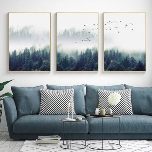 SVITY Nordic Style Forest Canvas Art Print Painting Poster, Brid Wall Pictures for Home Decoration Wall Decor Dropshipping FA666