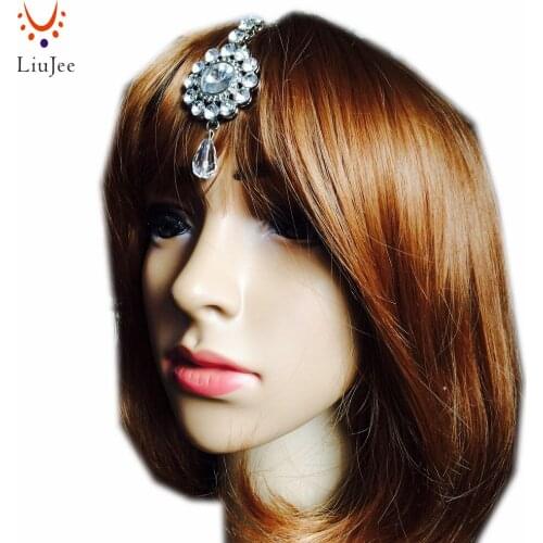 Hair Bindi Tikka Forehead Chain Head Side Piece Hijab Jhumar Indian HeadPiece KD014