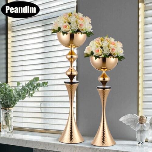 PEANDIM 10pcs/lot Floor Flower Vase Mariage Table Centerpieces Decorative Luxury Event Flower Road Lead Home Hotel Decoration