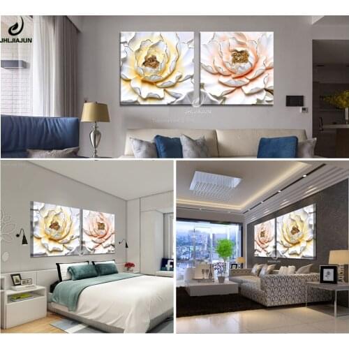 2 Piece Modular picture art flower home decora on the wall for living room canvas print fabric oil Painting Printing on canvas