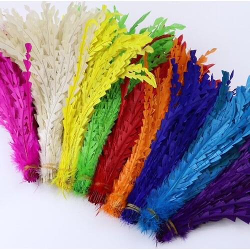 50PCS/Lot Fancy Rooster Tail Feathers Jagged Pattern 25-30CM Wedding Party Home Decoration Crafts Plume