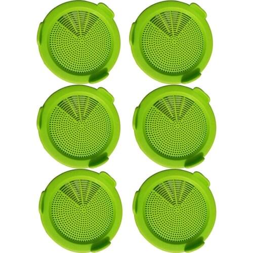 6 Pack Sprouting Jar Strainer Lids - Wide Mouth Mason Jar Sn Sprouting Kit Lids - for Gg Bean, Broccoli