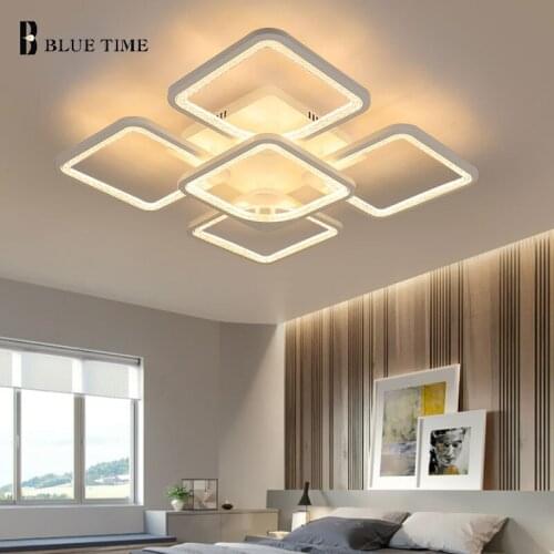 Acrylic LED Chandelier Modern Ceiling Chandelier Lamp For Living Room Bedroom Kitchen Home Indoor Lighting Lustre Lamparas White