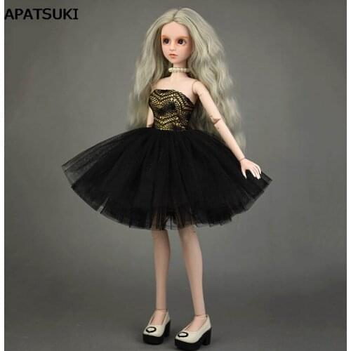 Black Gold Ballet Dress Wedding Dresses for 40-50cm XINYI Doll Outfits Gown Clothes for 1/4 BJD Dollhouse 1:4 Doll Accessories