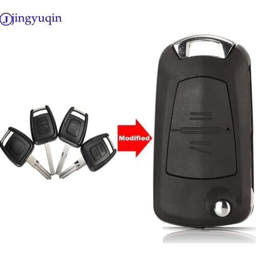 Jingyuqin 2 Buttons Modified Car Key Stying Remote Fob Case Cover Fob Blank For Opel VAUXHALL VECTRA ASTRA ZAFIRA Folding Flid
