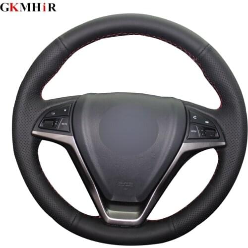 Black Artificial Leather DIY Hand-stitched Car Steering Wheel Cover for Changan CS15 EV 2016-2018 CS55 2017 2018 CS75 2013-2017