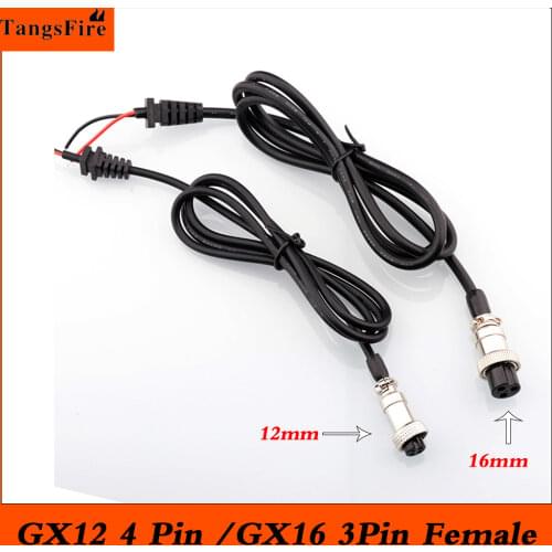 Circular Aviation Socket Plug Cable GX12 4 Pin Female 12mm L122-127 GX16 3Pin Female 16mm L70-78