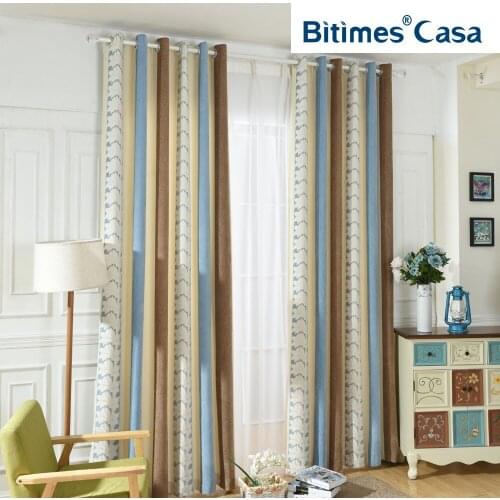 Color Splicing Blackout Window Curtain Jacquard For Living Room Bedroom Wedding Room New Style Chenille High Shading Home Decor