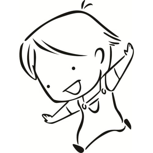 Running Boy Transparent Silicone Clear Rubber Stamp Sheet Cling Scrapbooking DIY Cute Pattern Photo Album Paper Card Decor Stamp