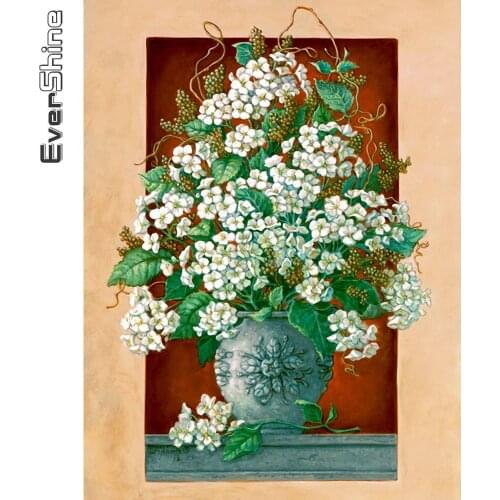 Evershine Diamond Painting Flowers Diamond Embroidery Vase Cross Stitch Mosaic Full Layout Rhinestones Pictures Wall Decor Art