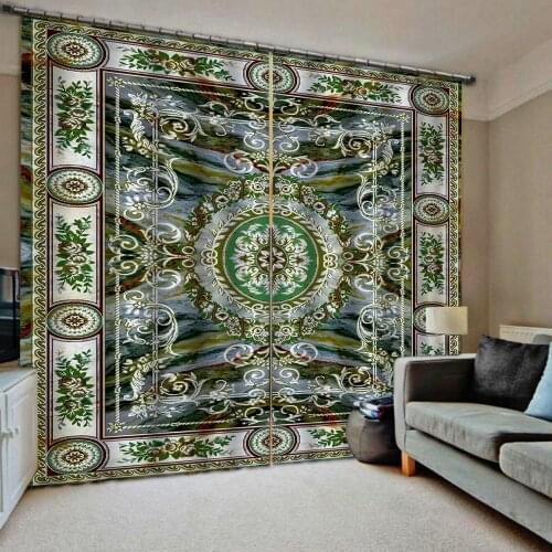 Europe marble curtains 3D Curtain Luxury Blackout Window Curtain Living Room Blackout curtain