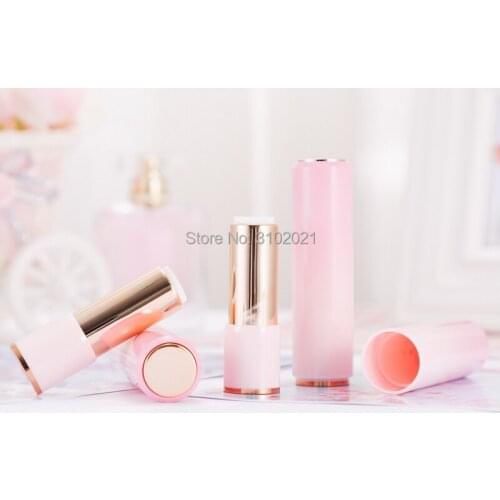 12.1mm Pink Plastic Cosmetic Lipstick Lip Balm Containers Round Empty makeup Accessories Lip Rouge Packing Bottles 10/30/50pcs