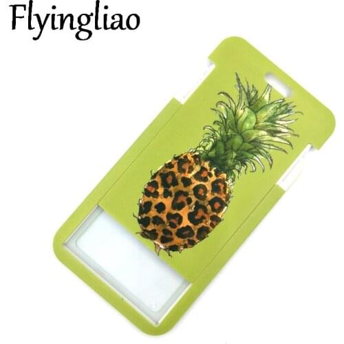 Fruit Leopard Pineapple Credit Card ID Holder Bag Student Women Travel Bank Bus Business Card Cover Badge Accessories Gifts