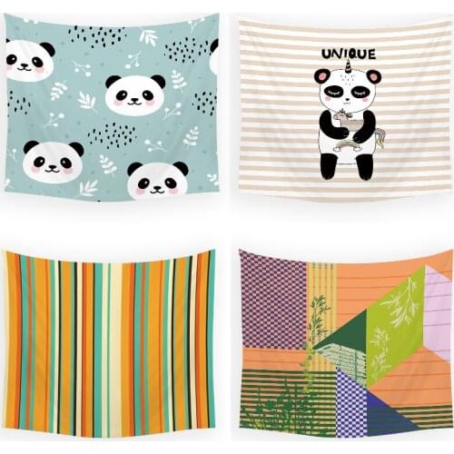 Geometric striped panda dorm room decor tarot tapestry farmhouse decor tapestry wall hanging anime room decor aesthetic tapesty