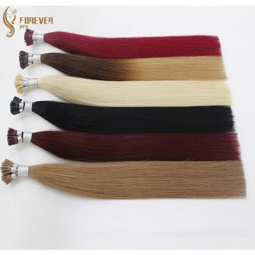 I Tip Keratin Pre bonded Hair Extensions Real Remy Russian Human Hair On The Capsule Fusion Hair 0.8g/s 16 - 20 inch 40g/pack