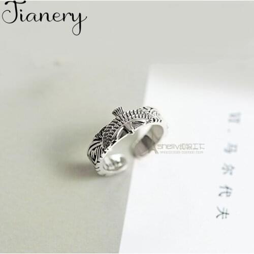 JIANERY Simple Design Boho Silver Color Eagle Rings For Women Handmade Finger Ring Female Jewelry Gifts