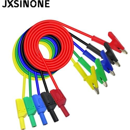 Cleqee P1018A 1M 4mm Banana Plug to Crocodile Alligator Clip Test Probe Lead Wire Cable