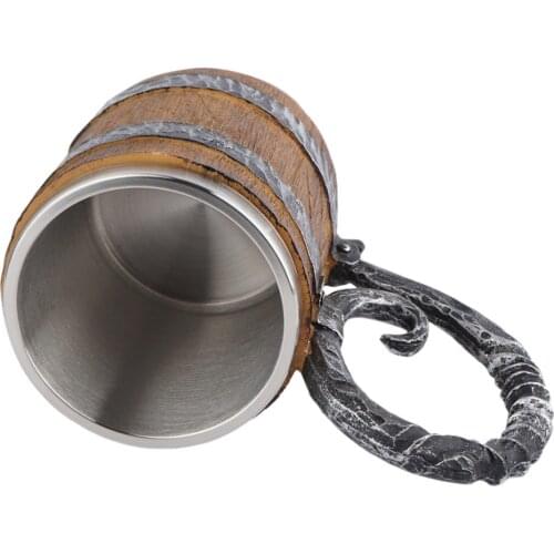 1pc Imitation Wooden Mug Reusable Resin Mug Novelty Oak Beer Steins