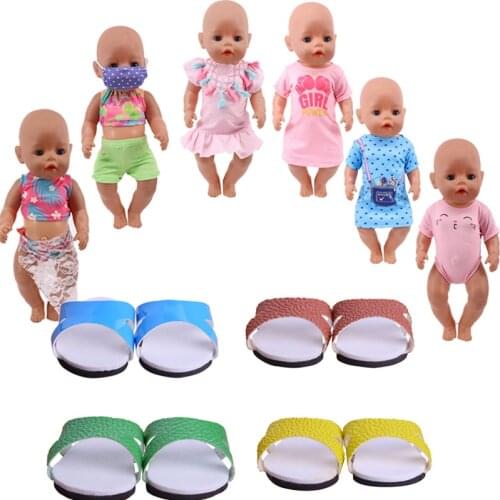 Doll Handmade Cherry Skirt And Shoes Dress With DifferentFit 18 Inch Doll Summer Clothes For Dolls Toy Accessories