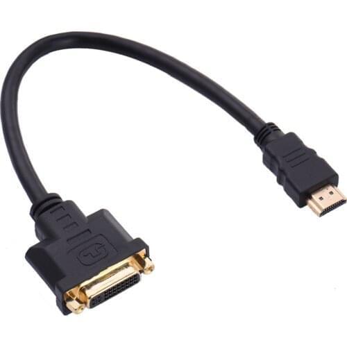 M/F Male- Female Video Adapter Cord HDMI-compatible To DVI-I 24+5 Cable Video Adapter Cord For PC HDTV DVD LCD Dropshipping