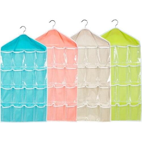 1PC 16 Pockets Multifunction Underwear Sorting Storage Basket Door Wall Hanging Closet Organizer bag cajas organizadora OK 0458