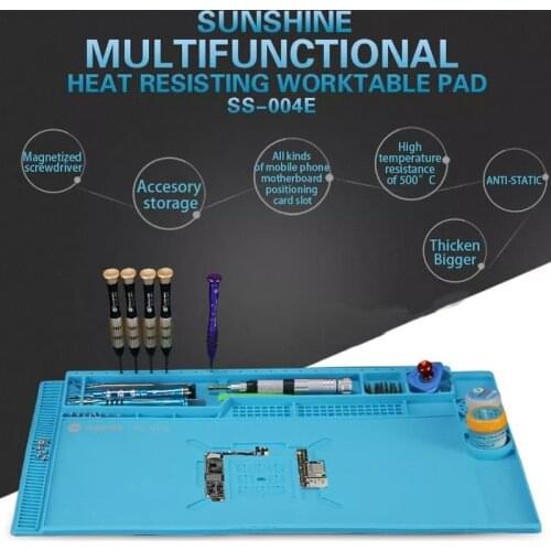 SS-004E multi-function High temperature resistance Insulation Silicone Pad Desk Mat Maintenance Platform With Magnetic