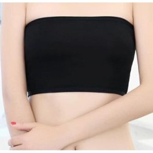 Fashion New Fashion Sexy Bra Tube Tops Underwear Women Black Solid Seamless Bandeau Top Crop Bra Ladies Brand Intimates Clothes