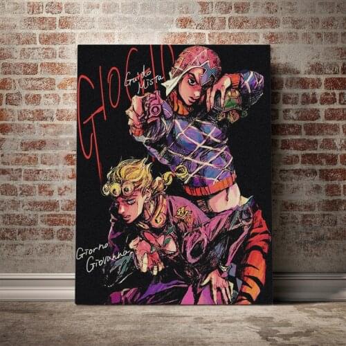 Modular Hd Prints Giorno Giovanna Picture Home Decor Jojo S Bizarre Painting Anime Role Canvas Poster Wall Art For Bedroom Frame