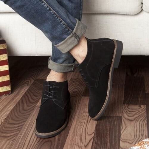Brand Faux Suede Leather Mens Boots Men Business Casual leather Shoes Autumn Winter Fashion Oxford Shoes For Men 2019