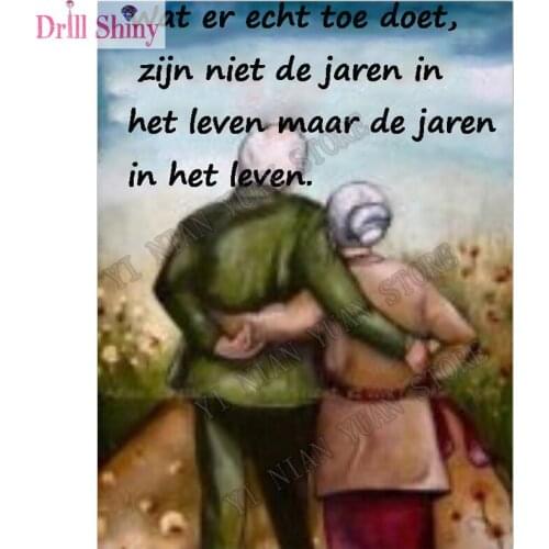 New Old Love Couples 5D DIY Diamond Painting Embroidery Mosaic full Square Diamond Cross Stitch Rhinestone Painting home decor