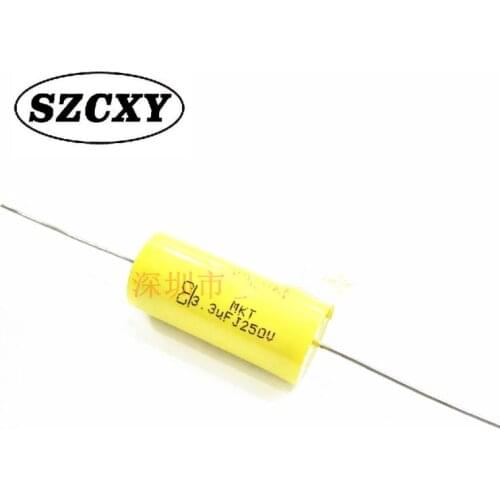 New 10pcs MKT 3.3UF 250V 13*30MM Axial wear heart non-polarity film capacitor