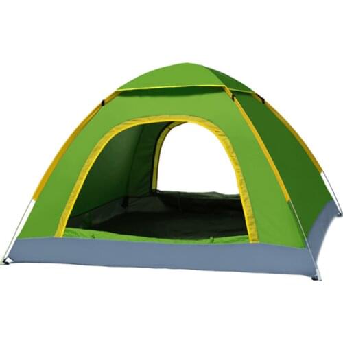Backpacking Camping Tent, Lightweight 3-4 Persons Tent Waterproof Sun-proof Portable Aluminum Poles Travel Tents[green color]