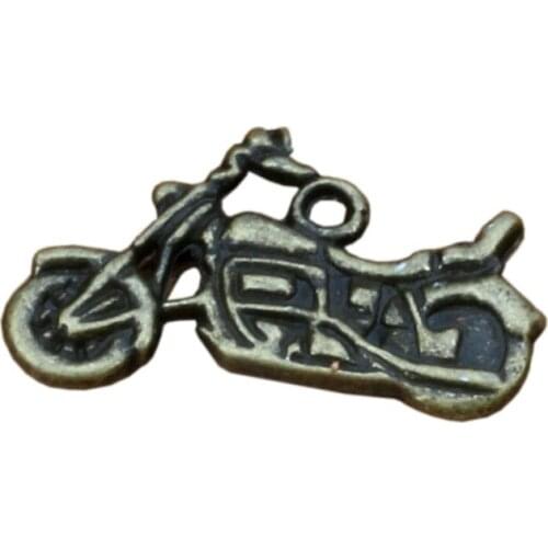 Motorcycle Charms Pendants 100Pcs/ lots 24.5x14mm Antique bronze Alloy Jewelry DIY Fit Bracelets Necklace Earrings A-314