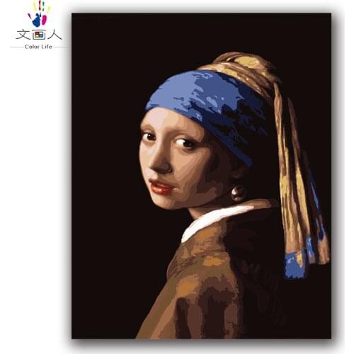 Colorings paintings by numbers about vermeer a girl with a pearl earring pictures paints by numbers for Hotel room wall decor