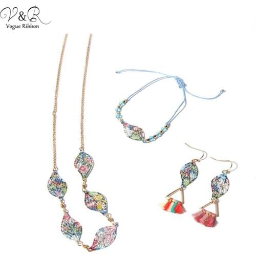 DIY Handmade Jewelry Making Tassel Frange Hollow Metal Charms Pendants Necklace Earring Bracelet Set Components Fashion DIY-013