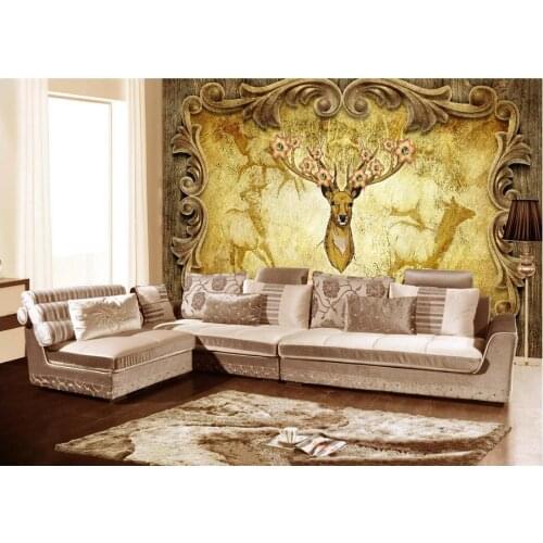 WDBH Custom photo 3d room wallpaper European style retro forest deer king home decor 3d wall murals wallpaper for walls 3 d