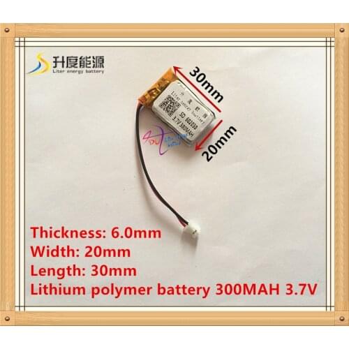 - XHR-2P 2.0 Liter energy battery 300mAh 3.7V lithium polymer battery 602030 062030 Bluetooth MP3 Sound card
